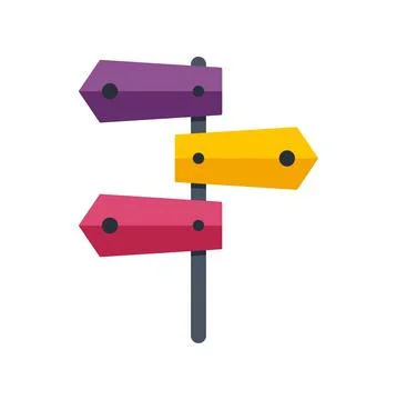 Signpost arrows pointing different directions making a choice Stock Illustration