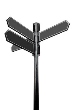 Signpost with blank spaces for text. Stock Photos