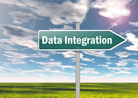 Signpost Data Integration 스톡 일러스트