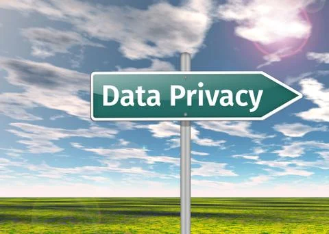 Signpost Data Privacy Stock Illustration