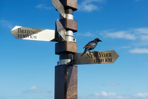 Signpost distance Stock Photos