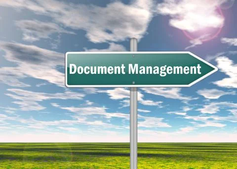 Signpost document management Stock Illustration