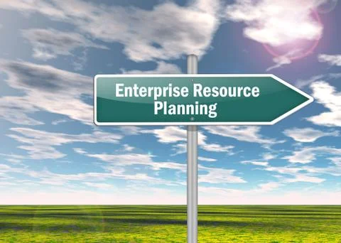 Signpost enterprise resource planning Stock Illustration