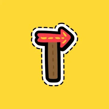 Signpost flat color sticker Illustrazione stock