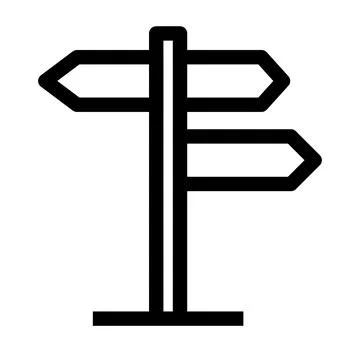 Signpost flat outline icon Stock Illustration