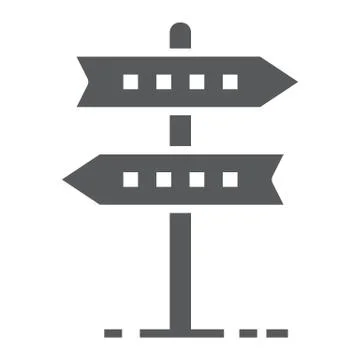 Signpost glyph icon, development and business Stock Illustration