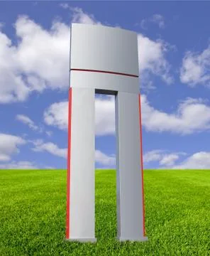 Signpost on grass, isolated Stock Photos