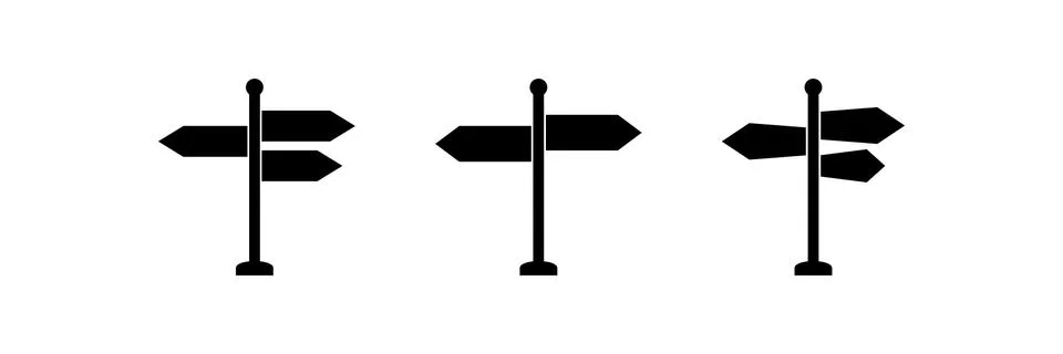Signpost icon, direction icon vector isolated Stock Illustration