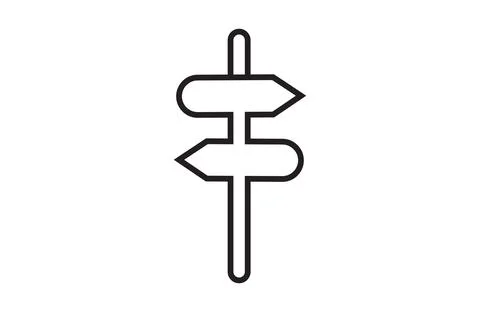 Signpost icon, direction line icon isolated. Stock Illustration