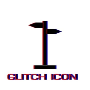 Signpost icon flat. Stock Illustration