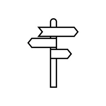 Signpost icon line design template isolated Stock Illustration