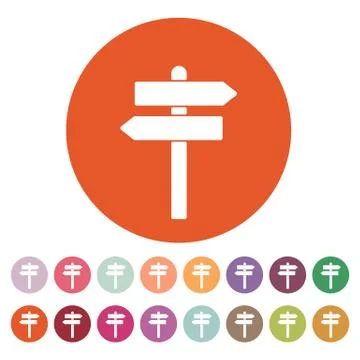 The signpost icon. Pointer symbol. Flat Stock Illustration