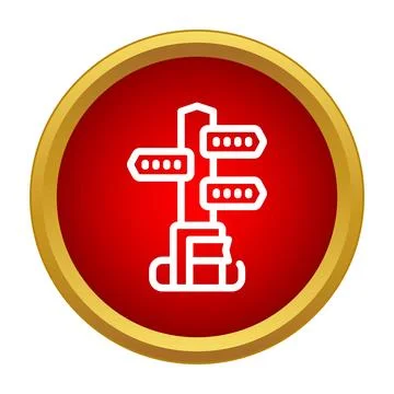 Signpost icon showing multiple directions and navigation choices Stock Illustration