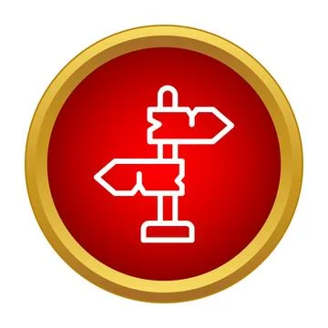 Signpost icon showing multiple directions and choices Stock Illustration
