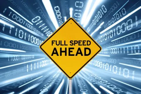 Signpost inside the binary stream Stock Illustration