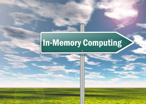 Signpost in-memory computing Stock Illustration