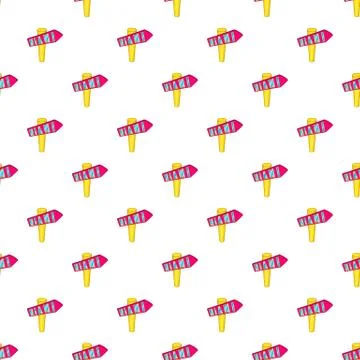 Signpost Miami pattern, cartoon style Illustrazione stock