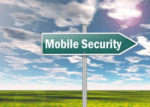 Signpost mobile security Stock Illustration