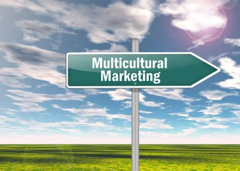 Signpost multicultural marketing Illustrazione stock