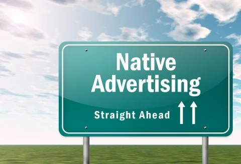 Signpost Native Advertising Ilustración de archivo