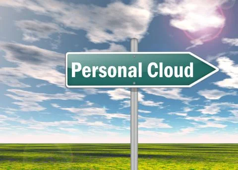 Signpost personal cloud Stock Illustration