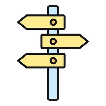 Signpost pointing directions showing multiple path choices Stock Illustration
