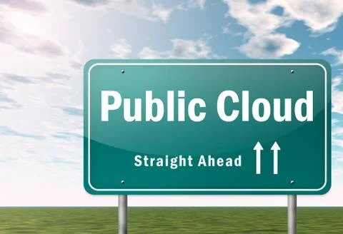 Signpost Public Cloud Illustrazione stock