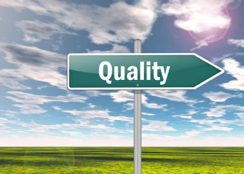 Signpost quality Illustrazione stock
