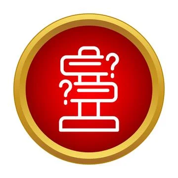 Signpost with question marks indicating direction choice Stock Illustration