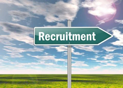 Signpost "recruitment" Illustrazione stock