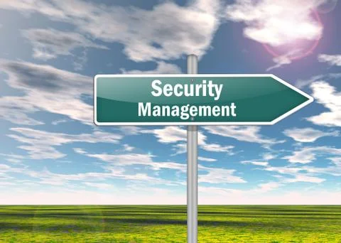 Signpost Security Management Stock Illustration