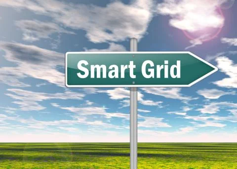 Signpost smart grid Stock Illustration
