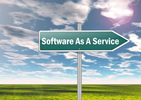 Signpost Software As A Service Illustrazione stock