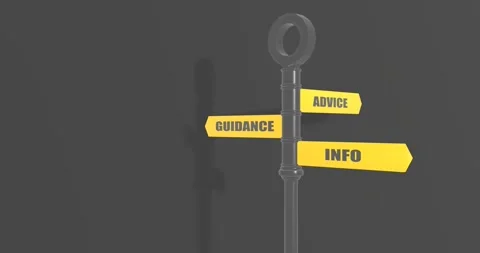 Signpost with three arrows. Advice for direction and business or personal Stock Footage 265053192