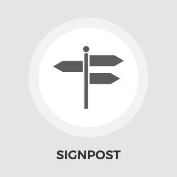 Signpost vector flat icon Stock Illustration
