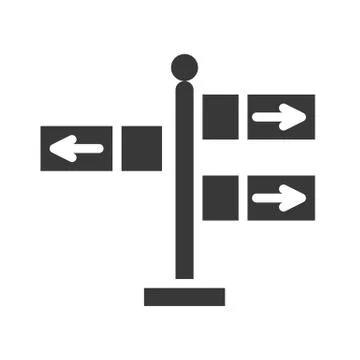 Signpost vector icon, amusement park related solid style Ilustración de archivo