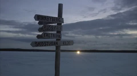A signpost in the wilderness Stock Footage 11333543