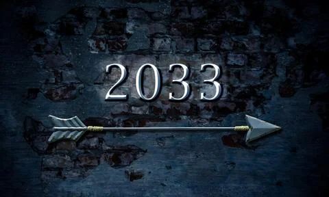 Signposts the direct way to 2033 Stock-Fotos
