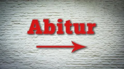 Signposts the direct way to Abitur Stock Photos