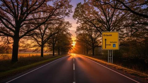Signposts the direct way to Allowed versus Forbidden Stock Photos
