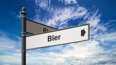 Signposts the direct way to Beer Stock-Fotos