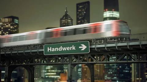 Signposts the direct way to craftmanship Stock Photos