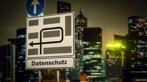 Signposts the direct way to data protection Stock Photos