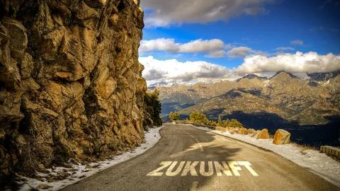 Signposts the direct way to Future 스톡 사진