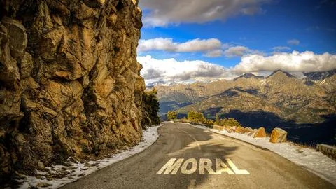 Signposts the direct way to Morality 스톡 사진