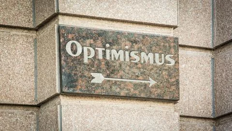 Signposts the direct way to Optimism 스톡 사진