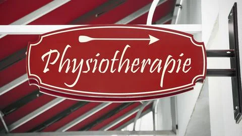 Signposts the direct way to Physiotherapy Stock-Fotos