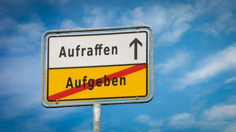 Signposts the direct way to Pick up versus Give up Stock-Fotos