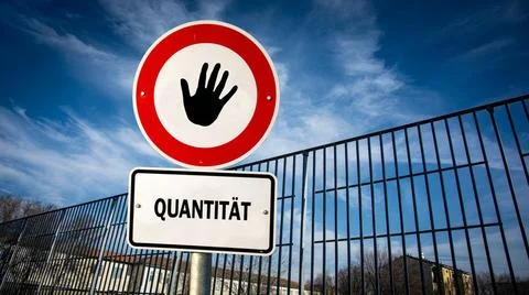 Signposts the direct way to quality versus quantity - Bildmontage An image... Stock Photos