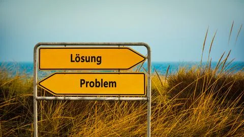 Signposts the direct way to solution versus to problem 写真素材